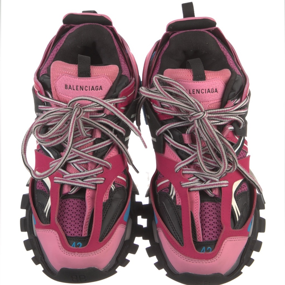 Balenciaga Track Low Top Chunky Sneakers  US Men-9.5 
Pink
Colorblocked
Leather
